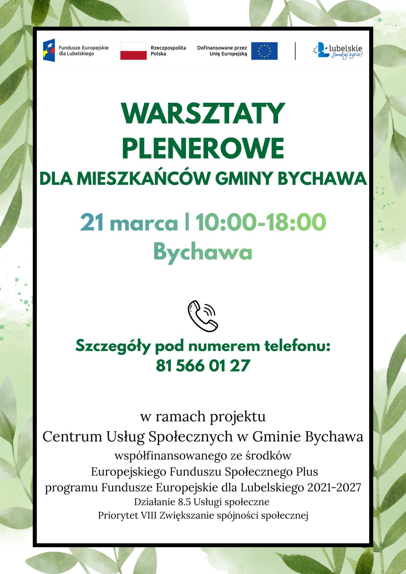 WARSZTATY DLA MIESZKAŃCÓW GMINY BYCHAWA W RAMACH PROJEKTU CUS